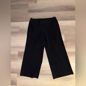 Lane Bryant Black Satin-Trim Pants wide leg